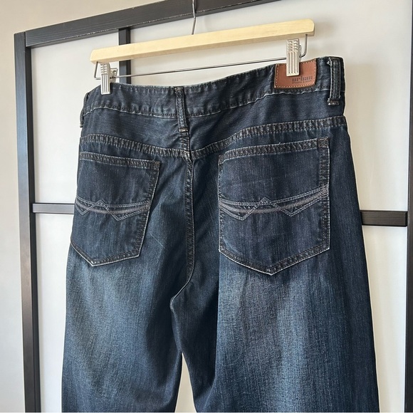 [34x32] Urban Pipeline Men’s Loose Bootcut Dark Wash Denim Jeans - Picture 2 of 9